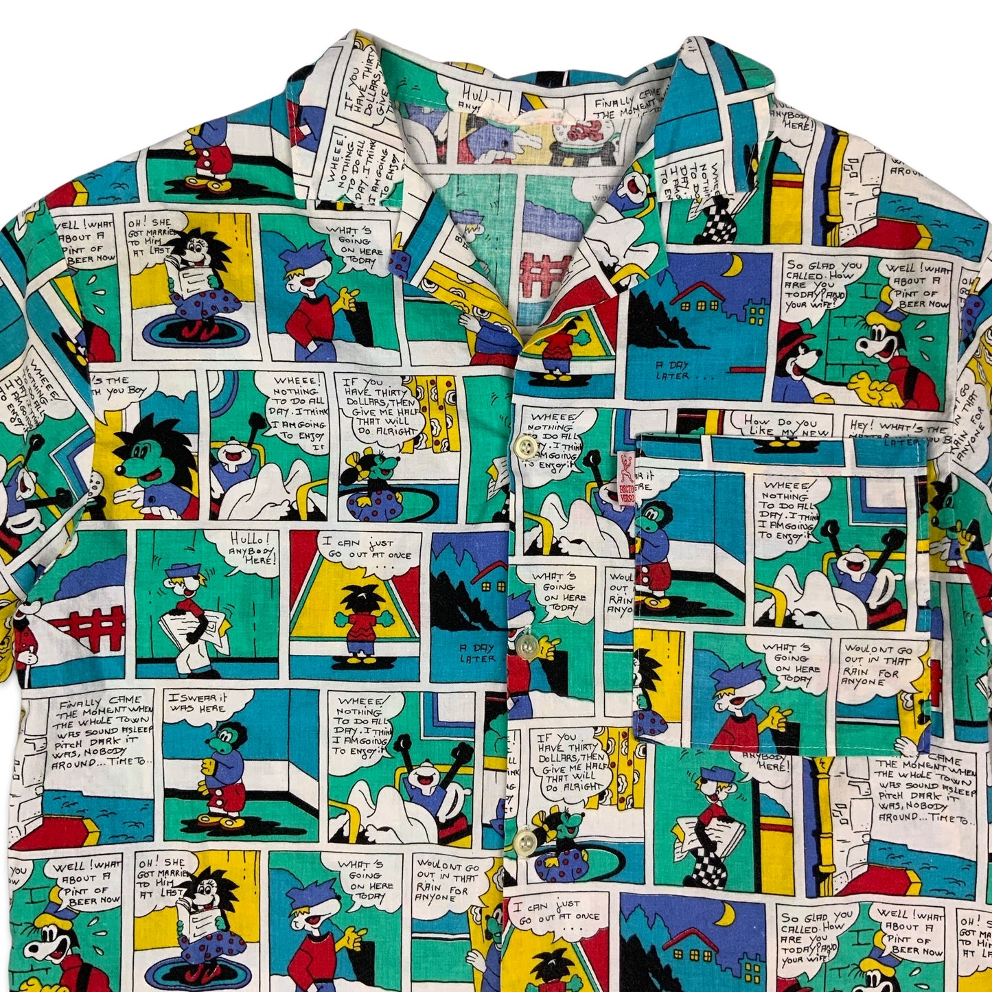 Vintage Comic Print Shirt S