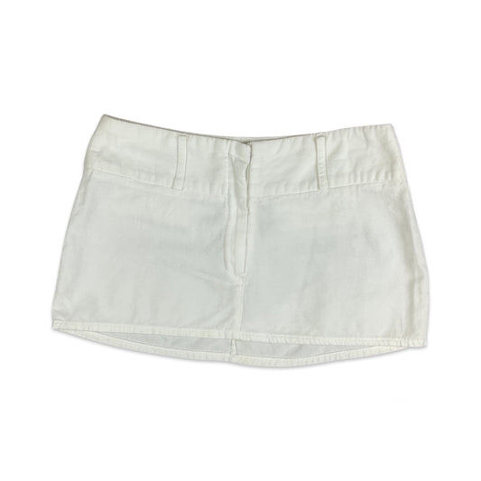 Vintage Y2K White Low Rise Micro Mini Skirt 10