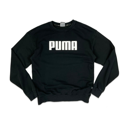 Puma Black Spell Out Crew Neck Sweatshirt 14 16