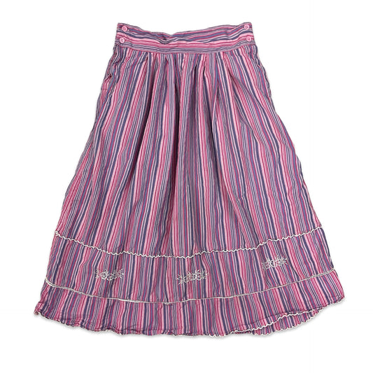 Vintage Pink & Purple Pleated Midi Skirt 4