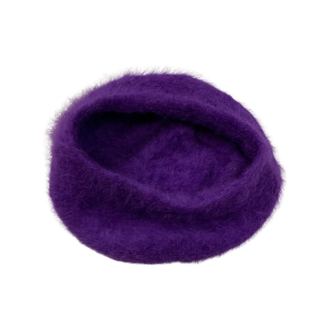 Vintage Purple Angora Beret