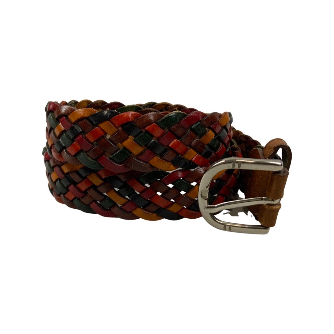 Multicoloured braided belt