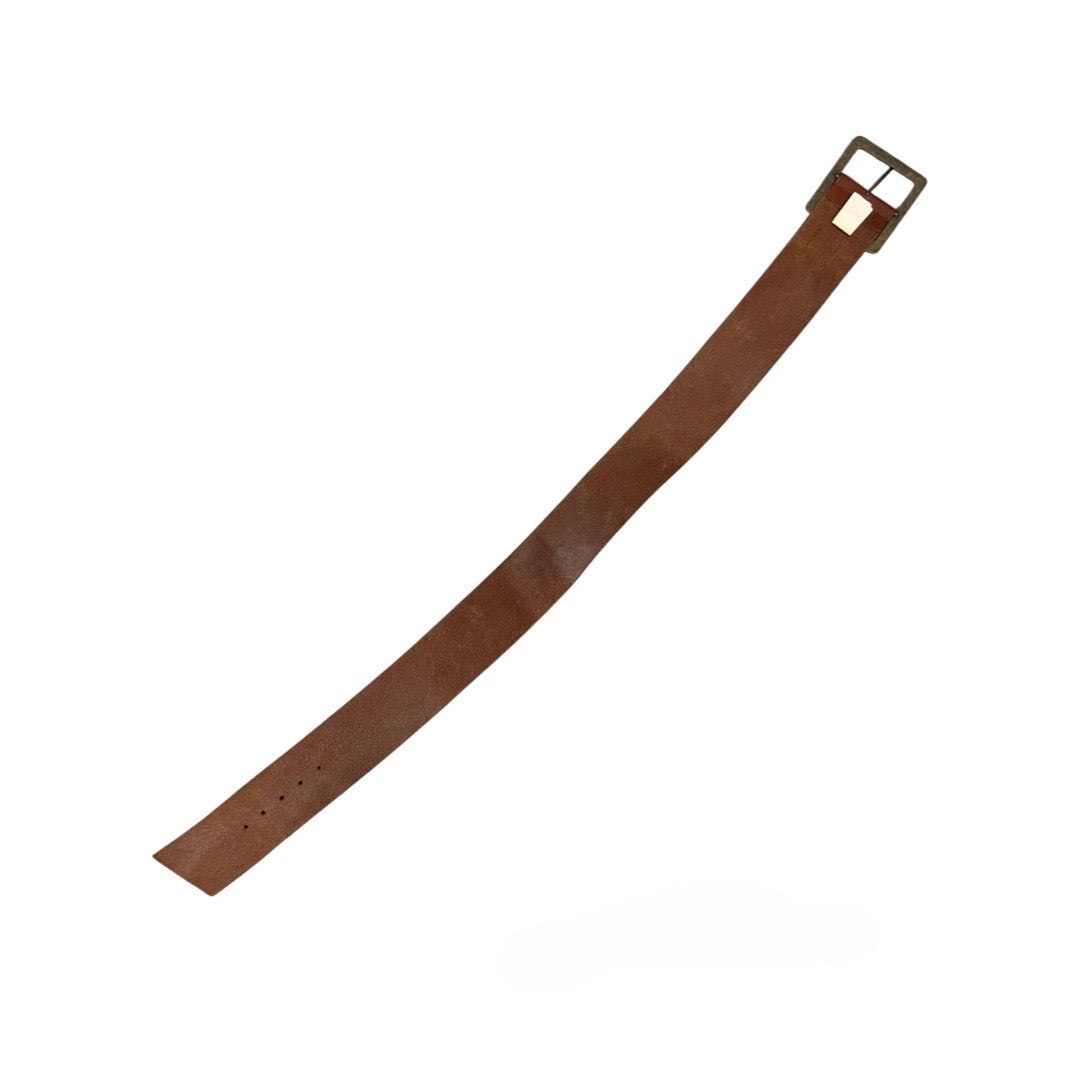 Vintage Tan Leather Oversized Belt
