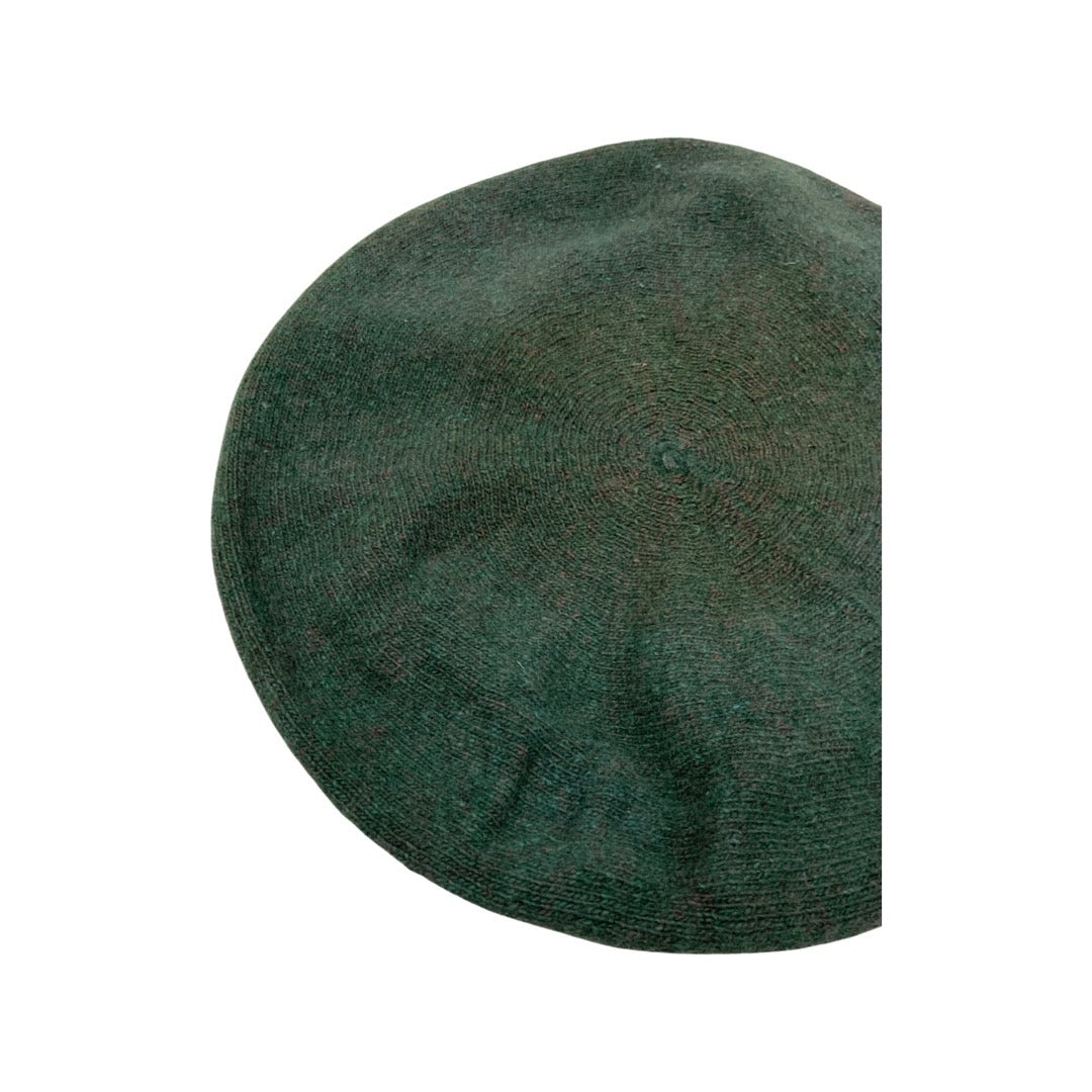 Vintage Green Pink Knitted Marl Beret