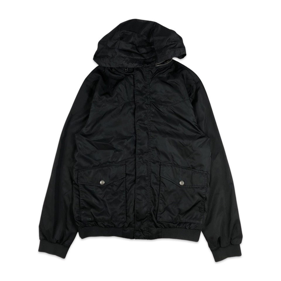 Vintage Y2K Preloved Levi's Black Hooded Raincoat M