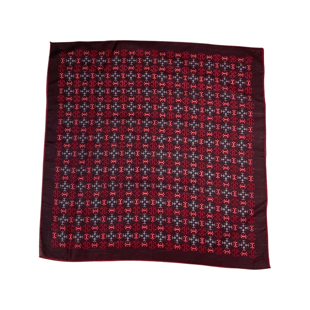 Vintage 60s Red and Black Geometic Scarf