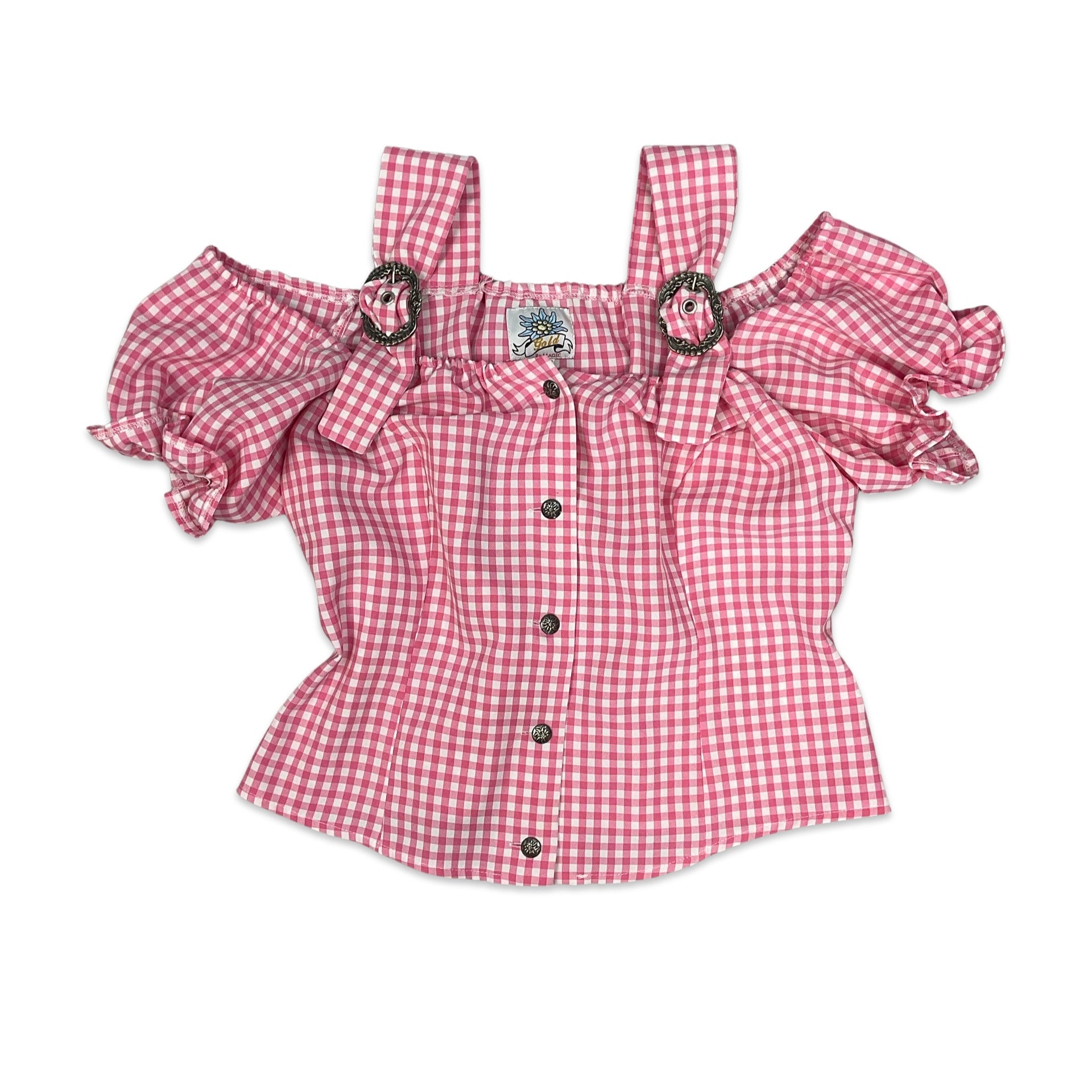 Milkmaid hot Tartan Puff Sleeve Top with Bow