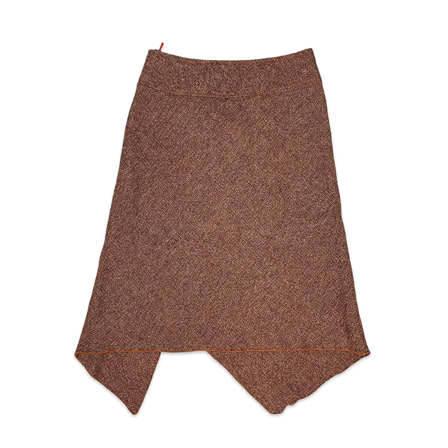 90s Marella Orange Wool Midi Skirt 8