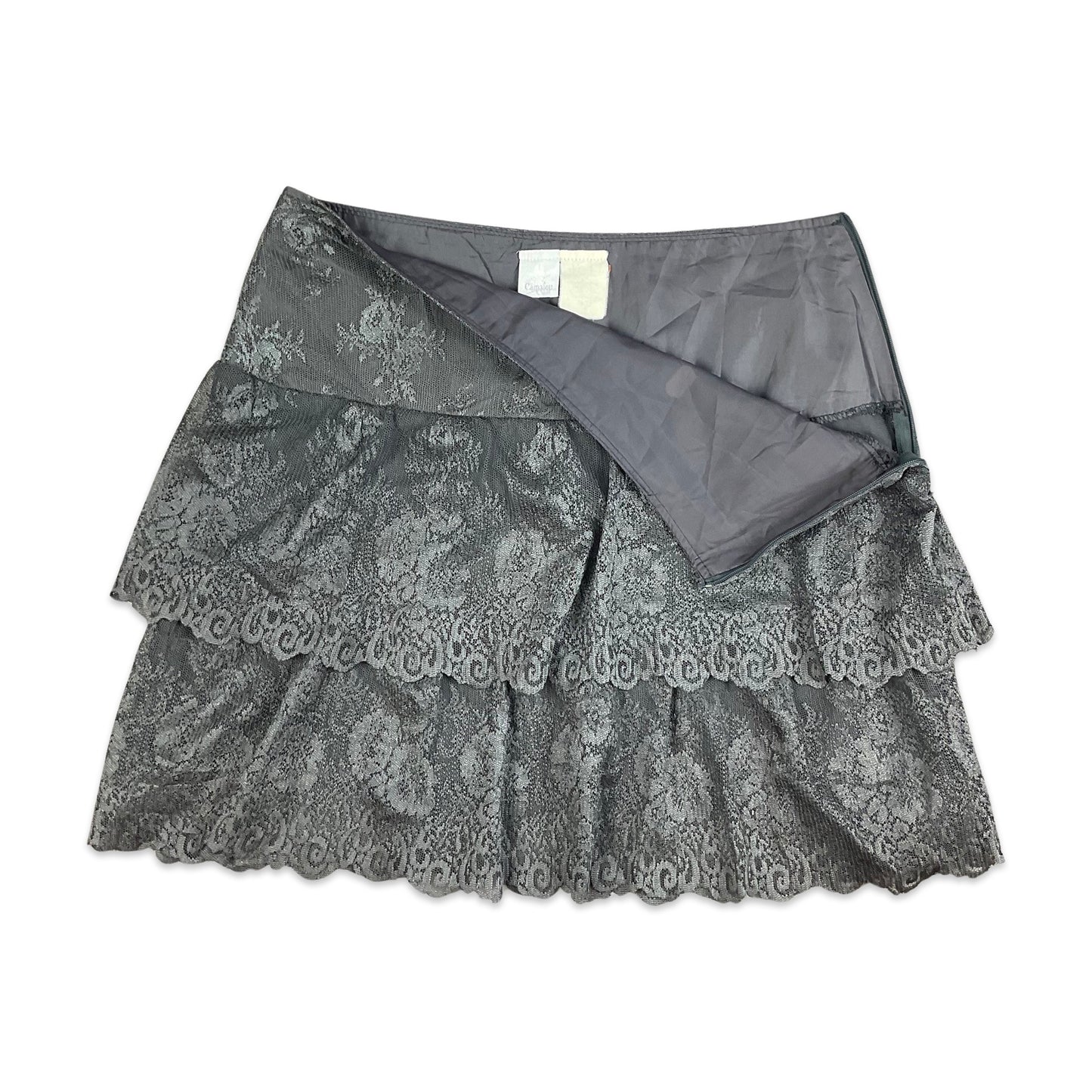 Vintage Y2K Grey Lace Ra Ra Skirt 10