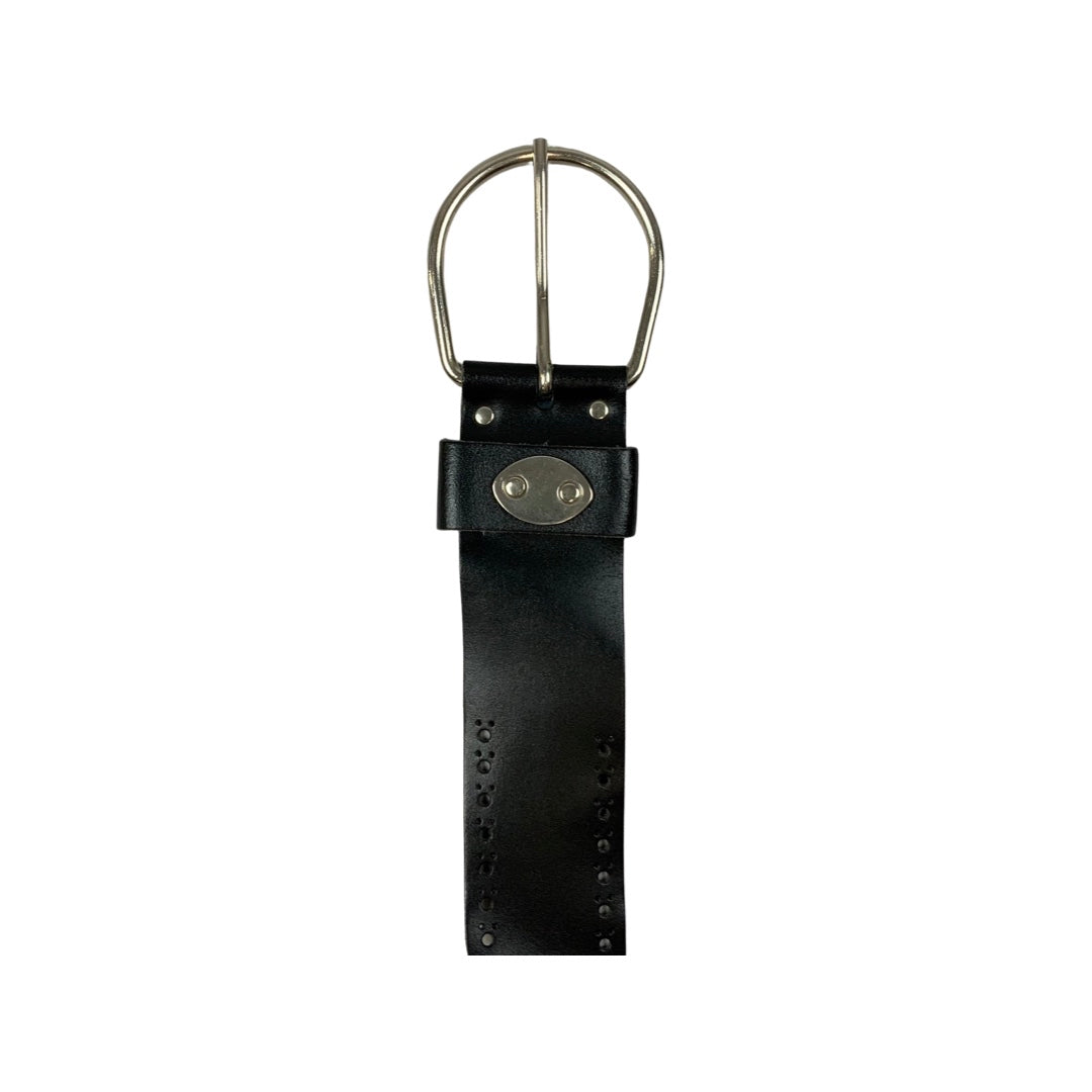 Vintage Black Leather Belt S M