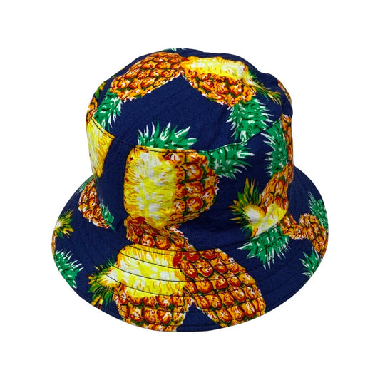 Vintage Pineapple Print Bucket Hat