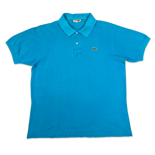 Vintage 80s Chemise Lacoste Light Blue Polo Shirt M L