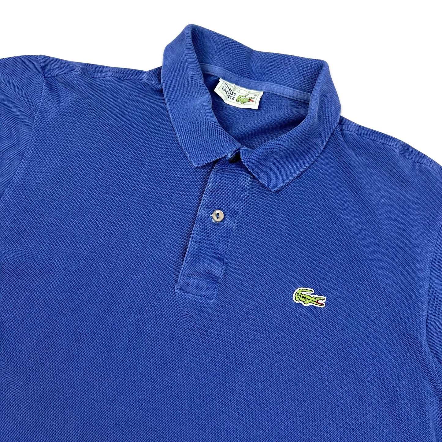 Vintage 80s Chemise Lacoste Blue Polo Shirt S M