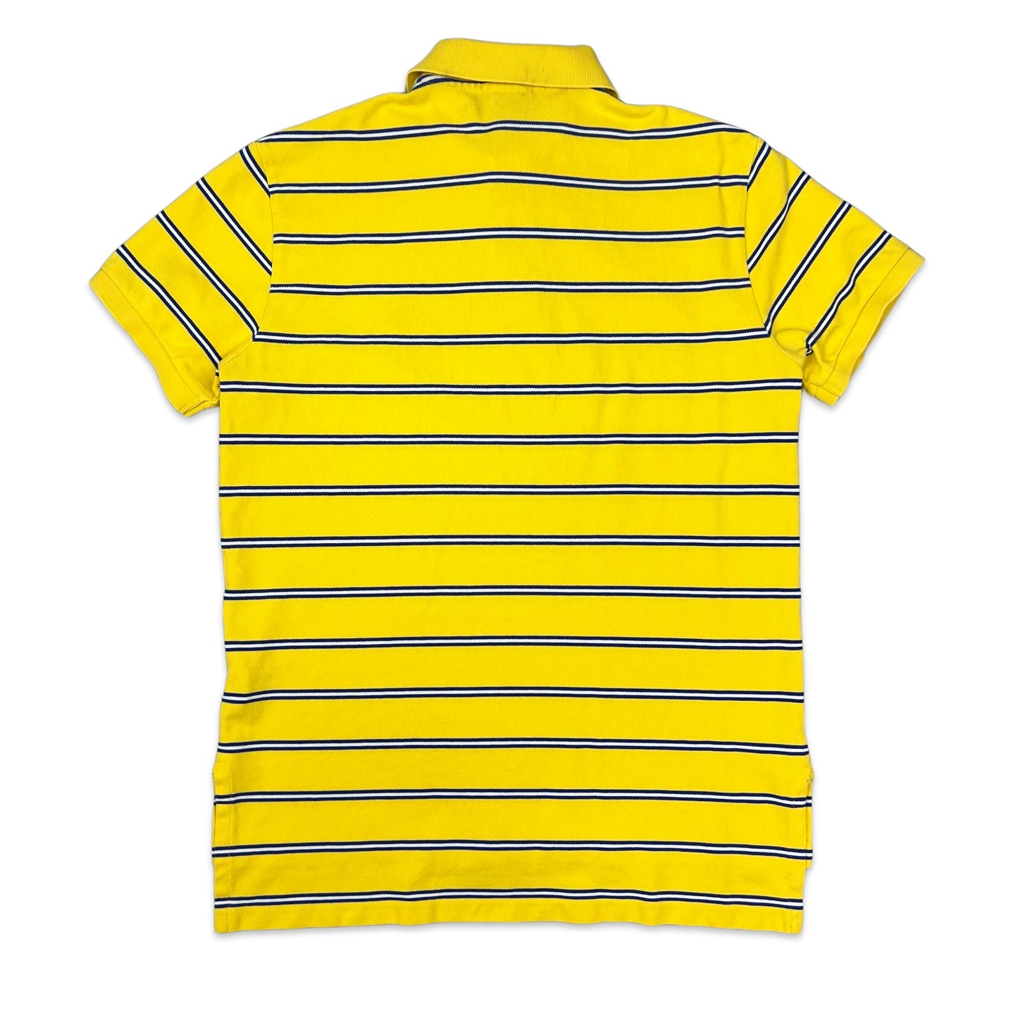 Vintage Ralph Lauren Yellow & Blue Striped Polo Shirt XS S