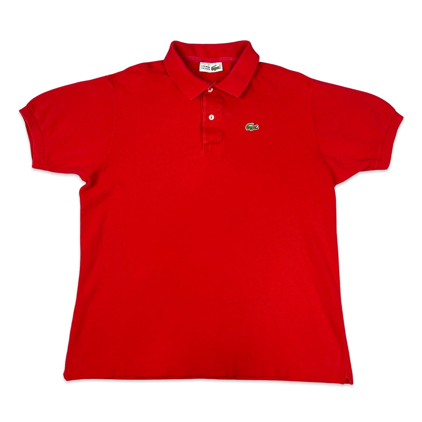 Vintage 80s Chemise Lacoste Red Polo Shirt M L