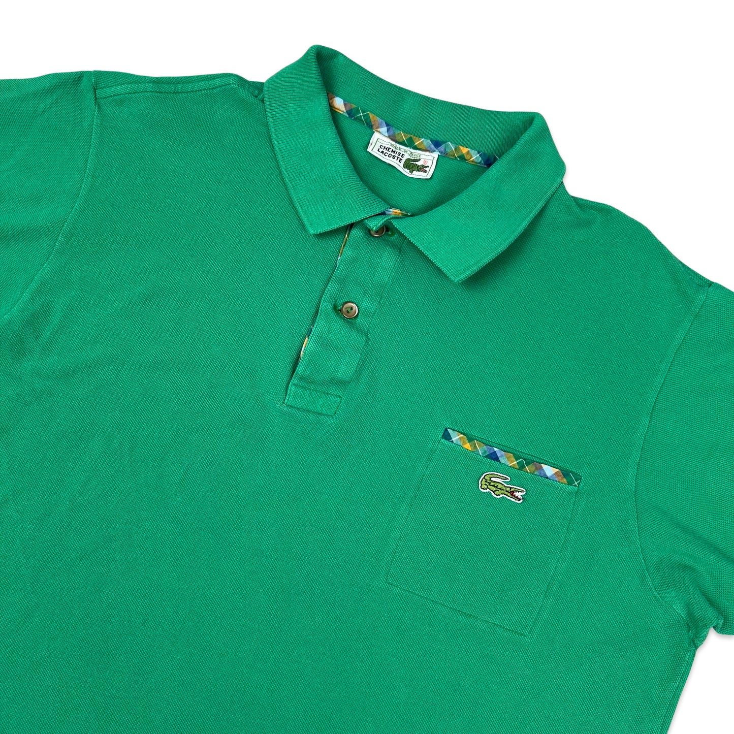 Vintage 80s Chemise Lacoste Green Polo Shirt S M