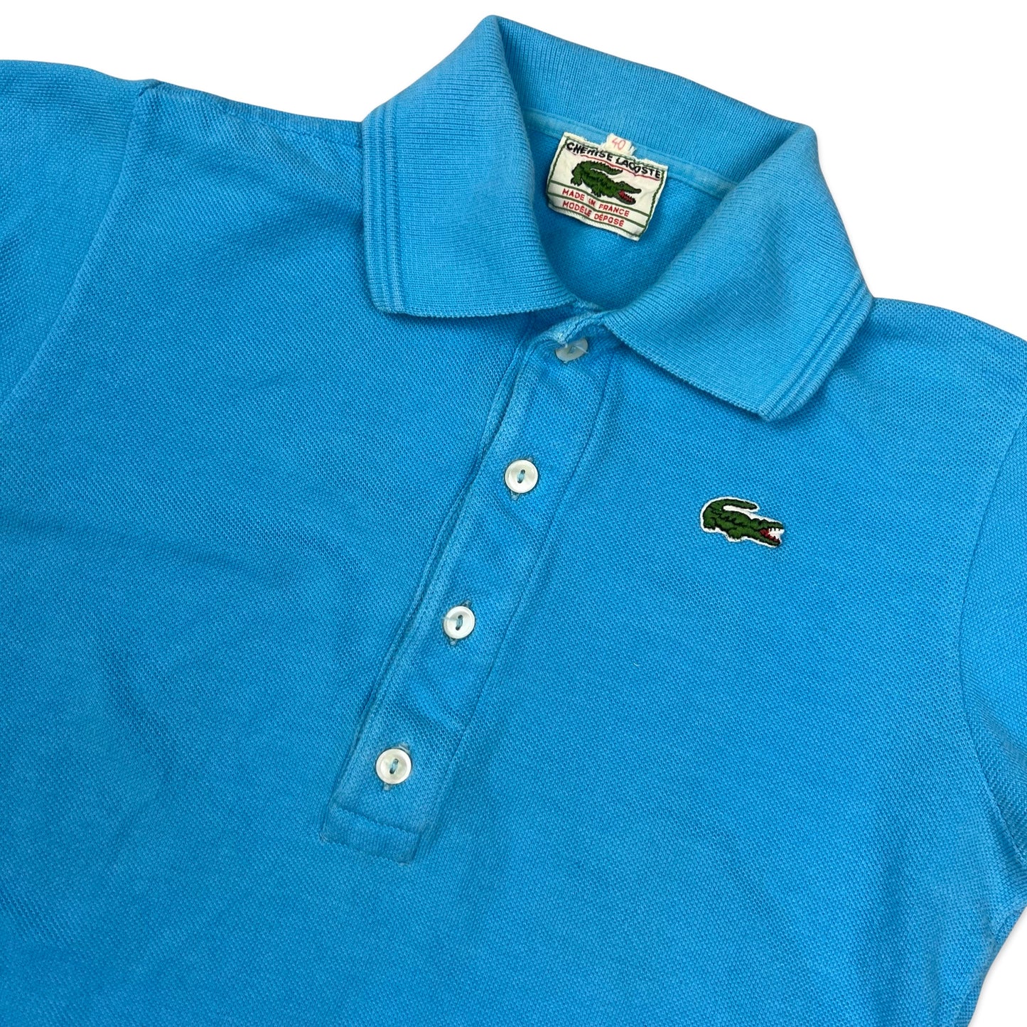 Vintage 80s Chemise Lacoste Blue Polo Shirt 6 8