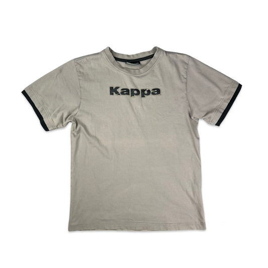 Kappa Taupe & Black Spell Out Tee XS S