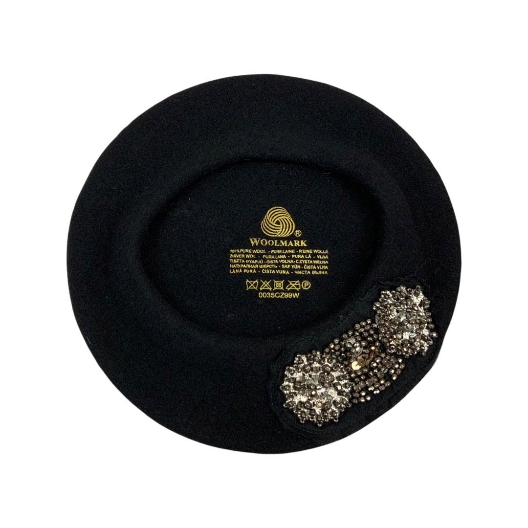 Vintage Woolmark Silver Embellished Beret