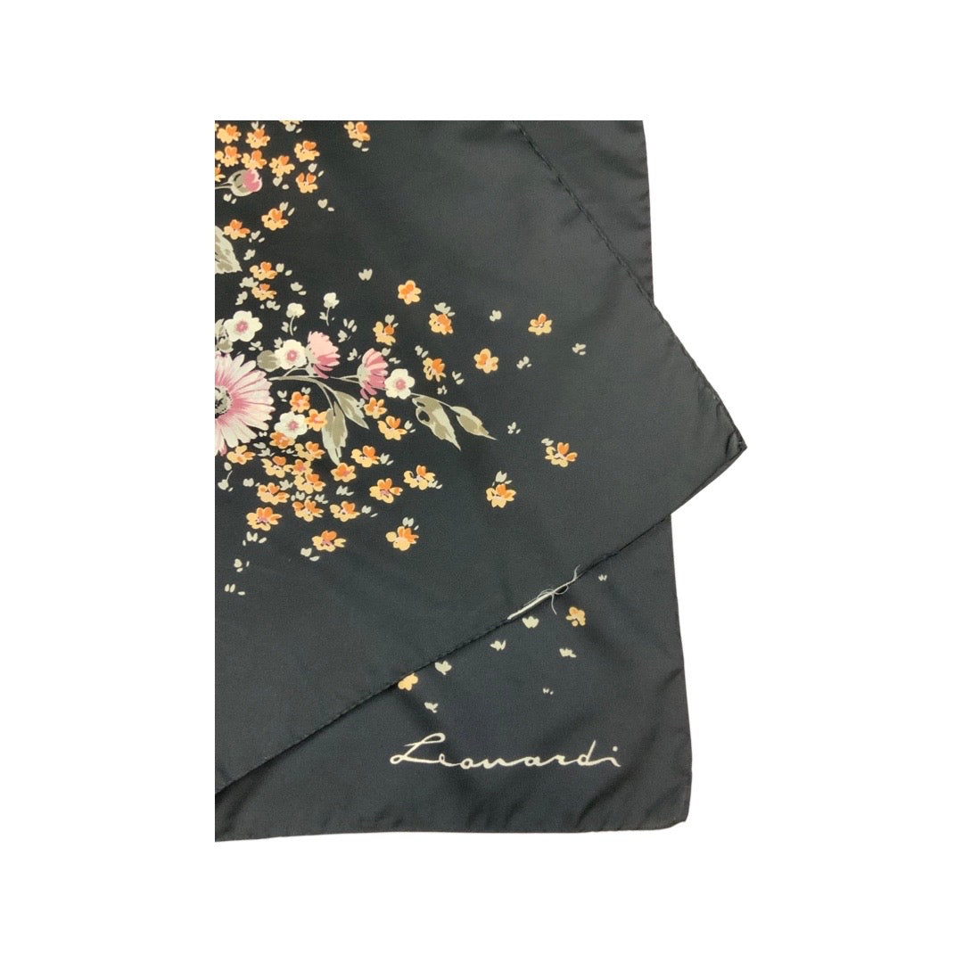 Vintage Black Floral Scarf