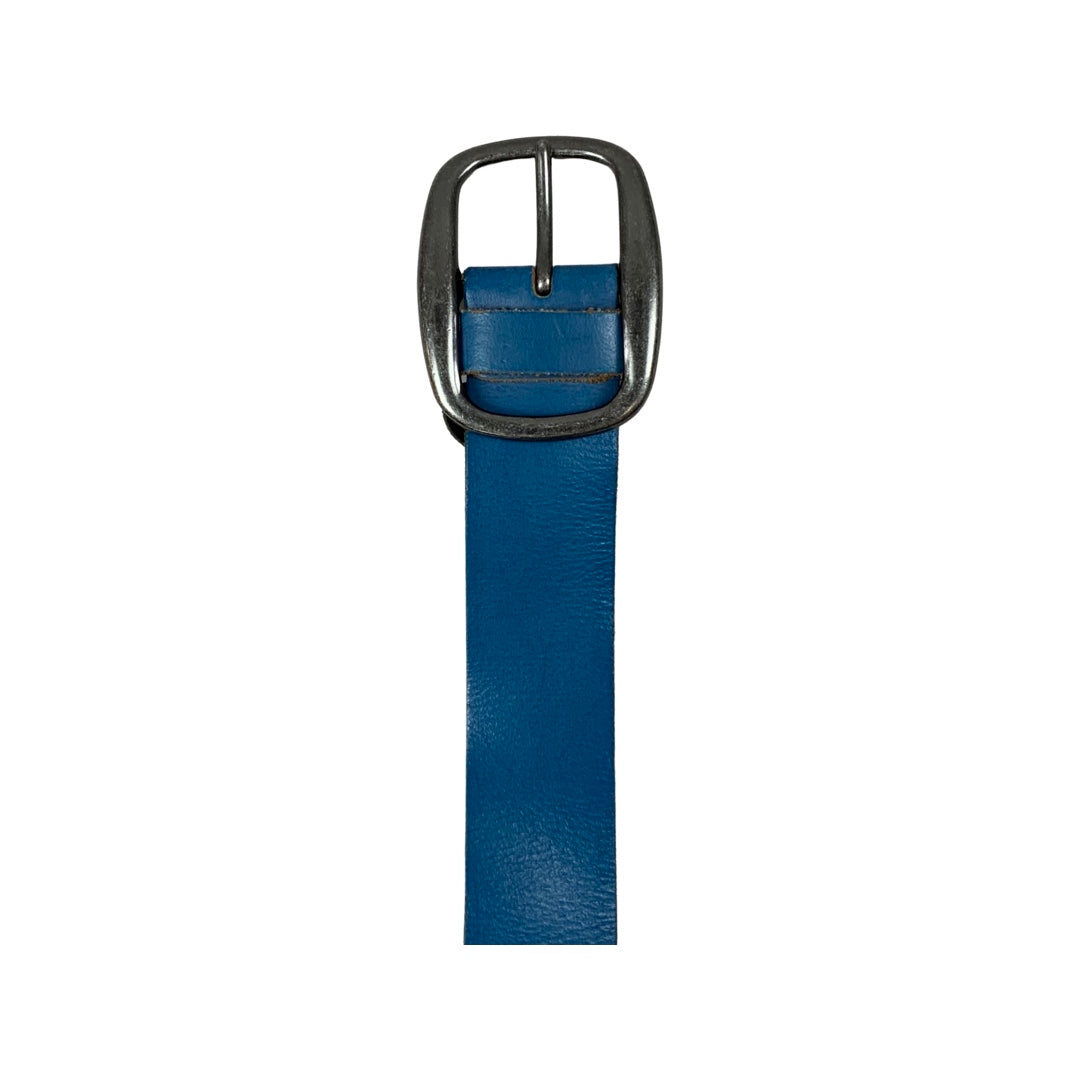 Vintage Blue Leather Belt