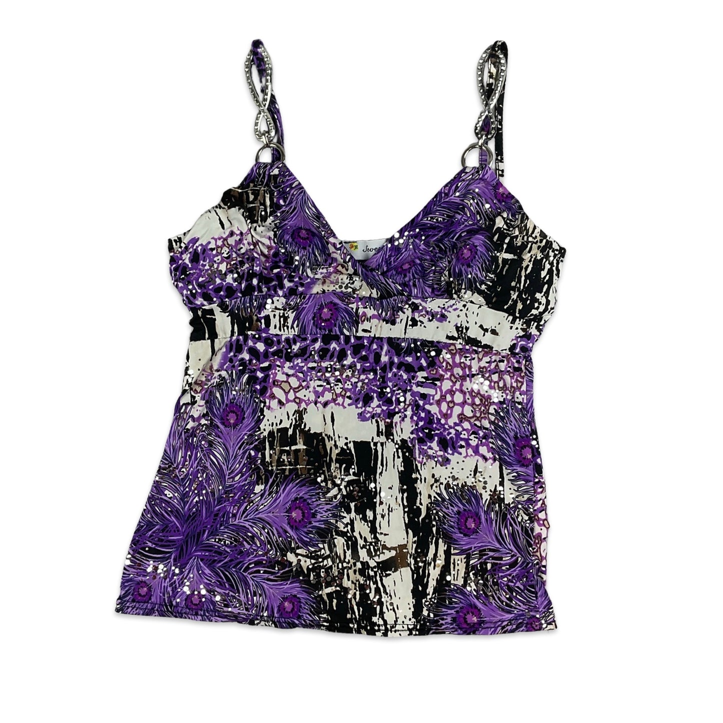 Y2K White & Purple Animal Print Vest Top 6 8