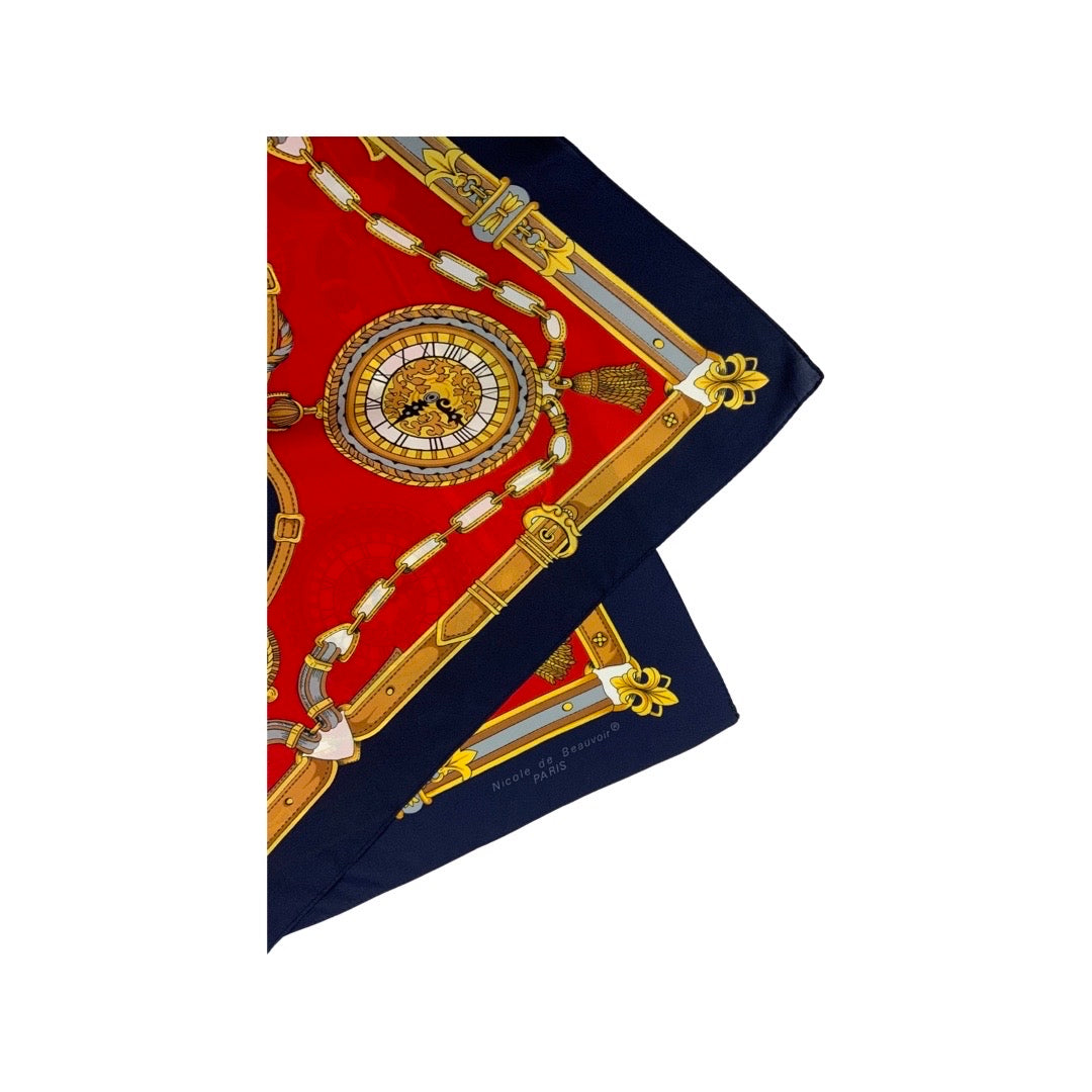 Vintage Blue and Red Scarf