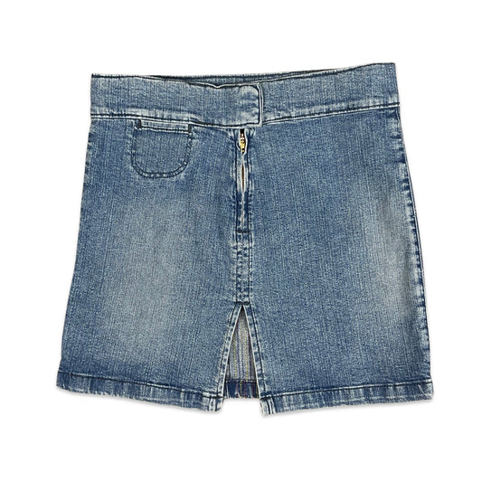 Vintage 90s LEE Light Blue Denim Mini Skirt 10 12