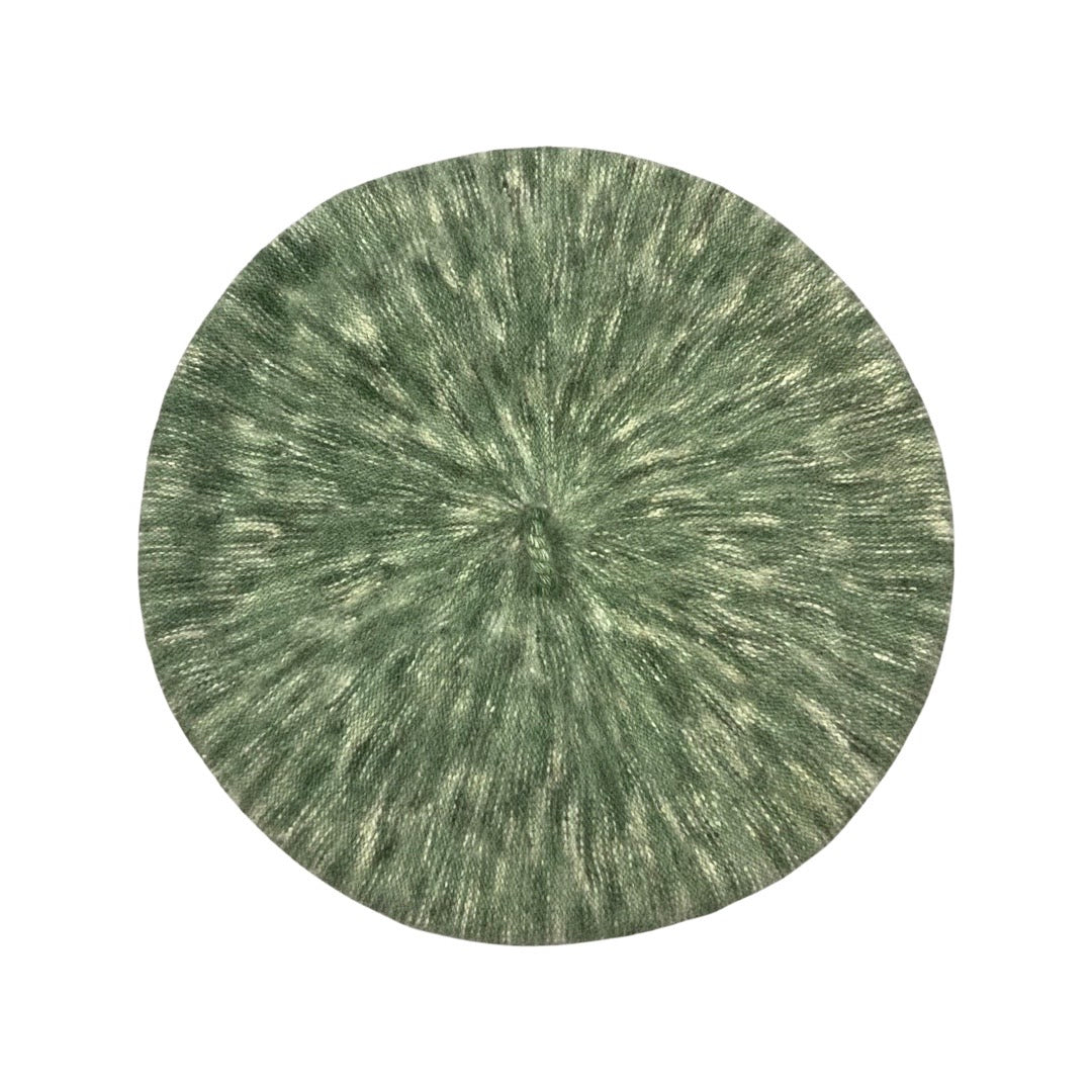 Vintage Green Marl Large Brim Beret