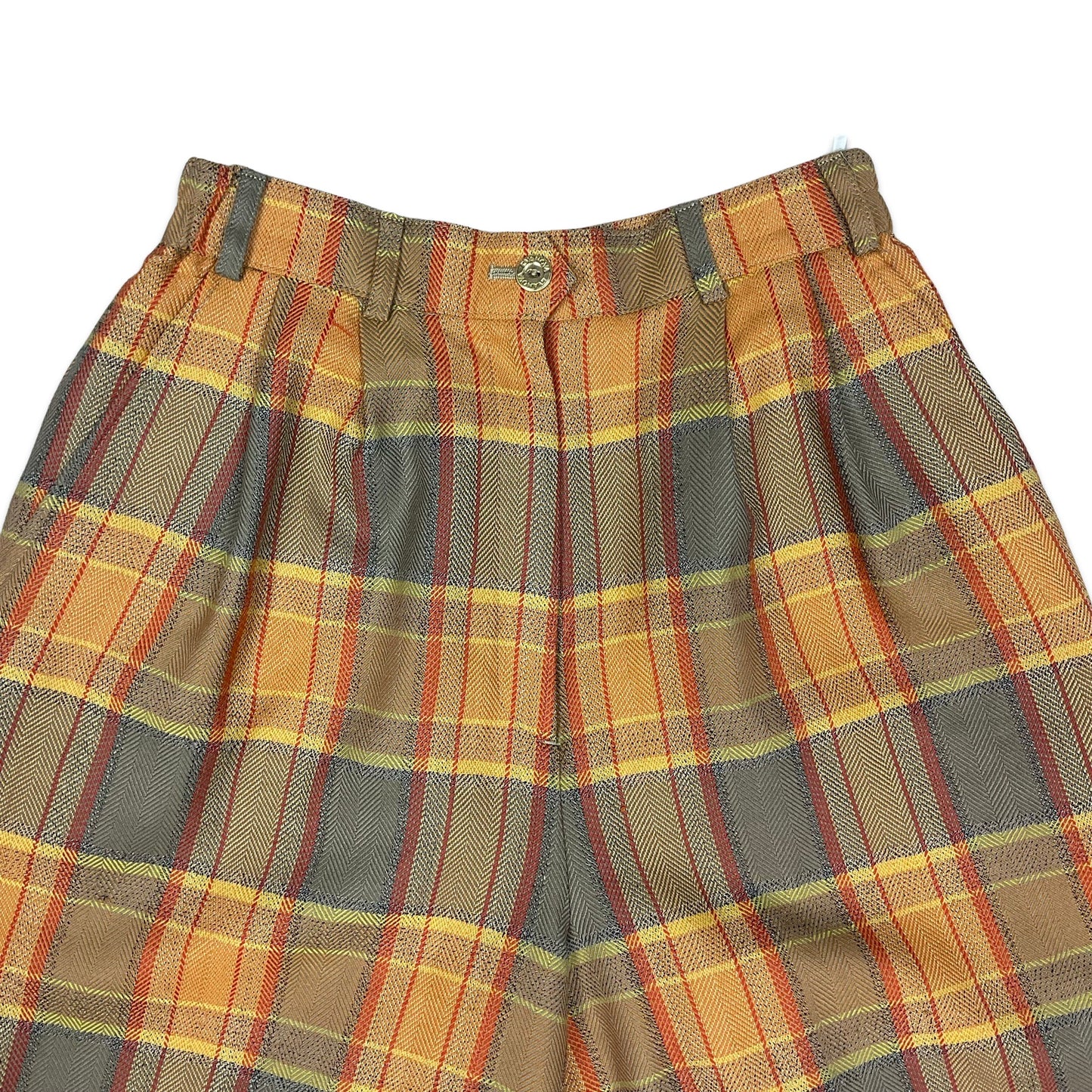 Vintage Orange Plaid Shorts 8