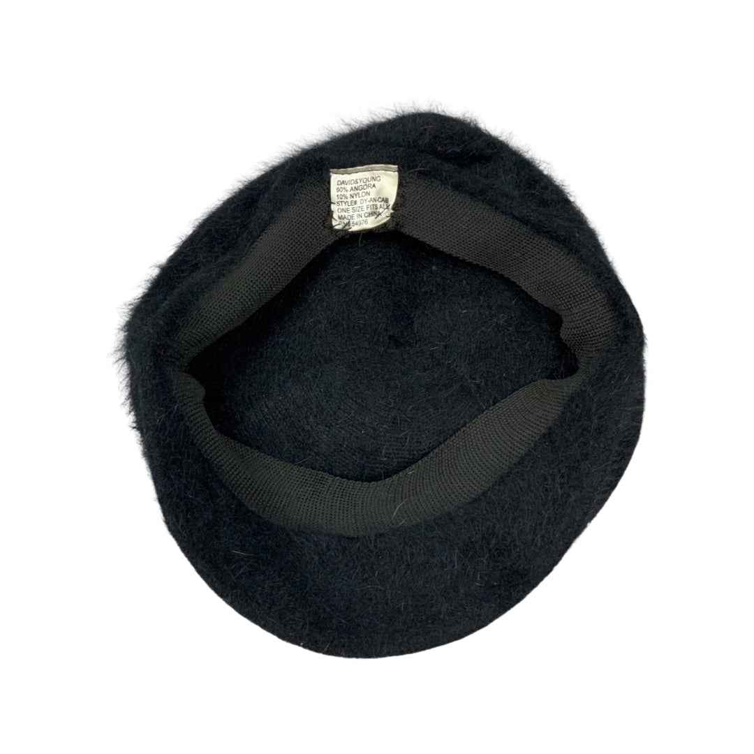 Vintage 60s Black Peaked Beret Hat