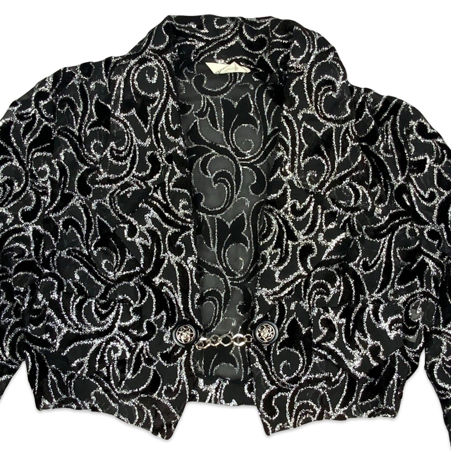 80s Black & Silver Cropped Jacket