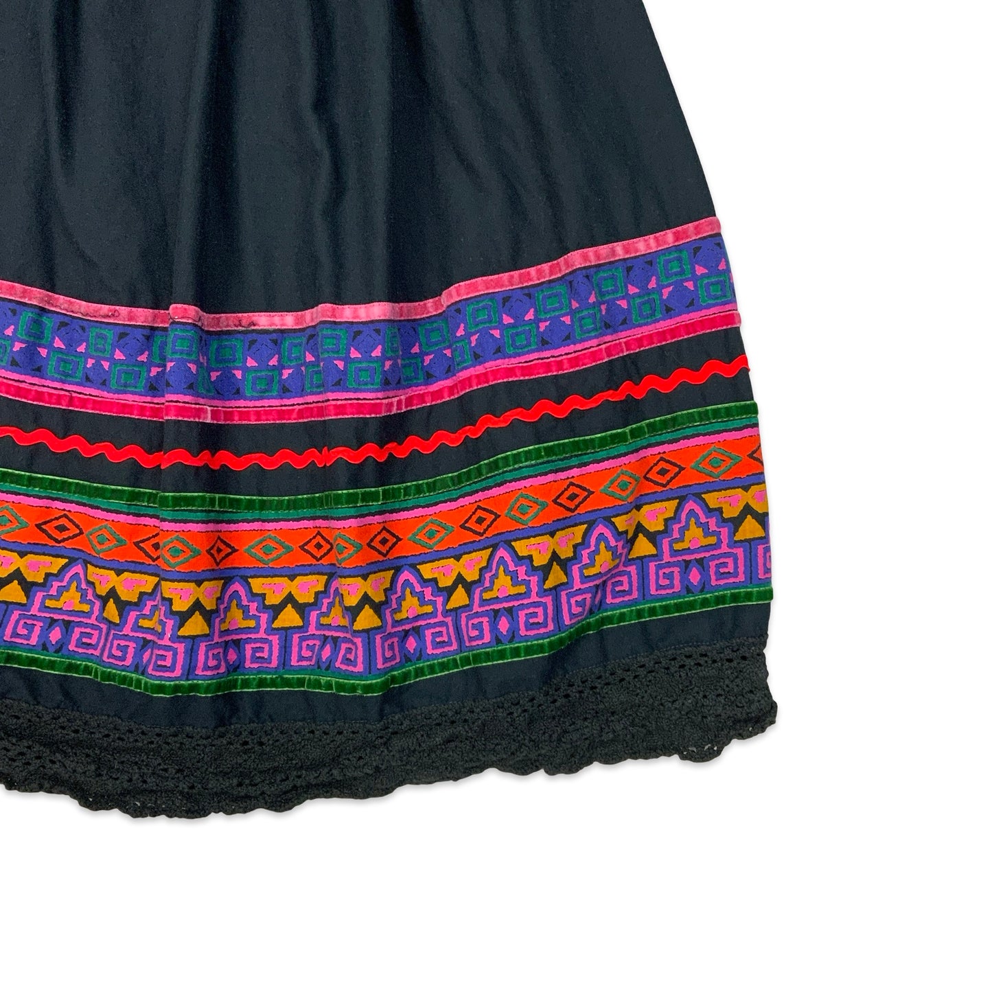 Vintage Black Prairie Midi Skirt 4