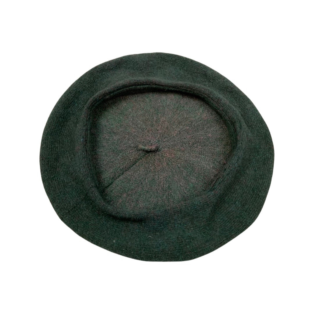 Vintage Green Pink Knitted Marl Beret