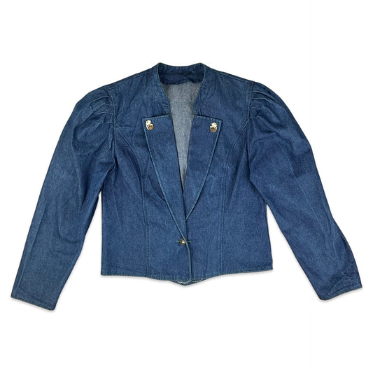80s Denim Jacket with Puff Ball Sleeves