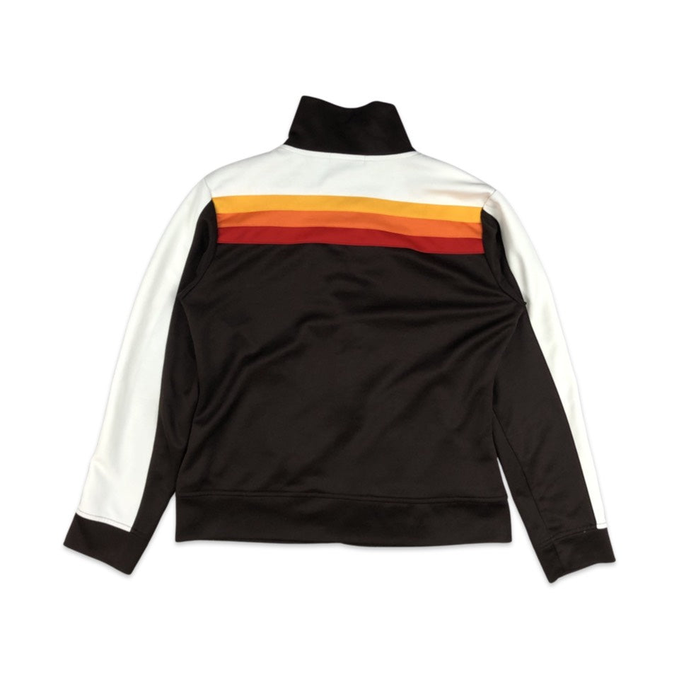 Vintage Fishbone White, Orange, and Brown Track Jacket 12 14 16