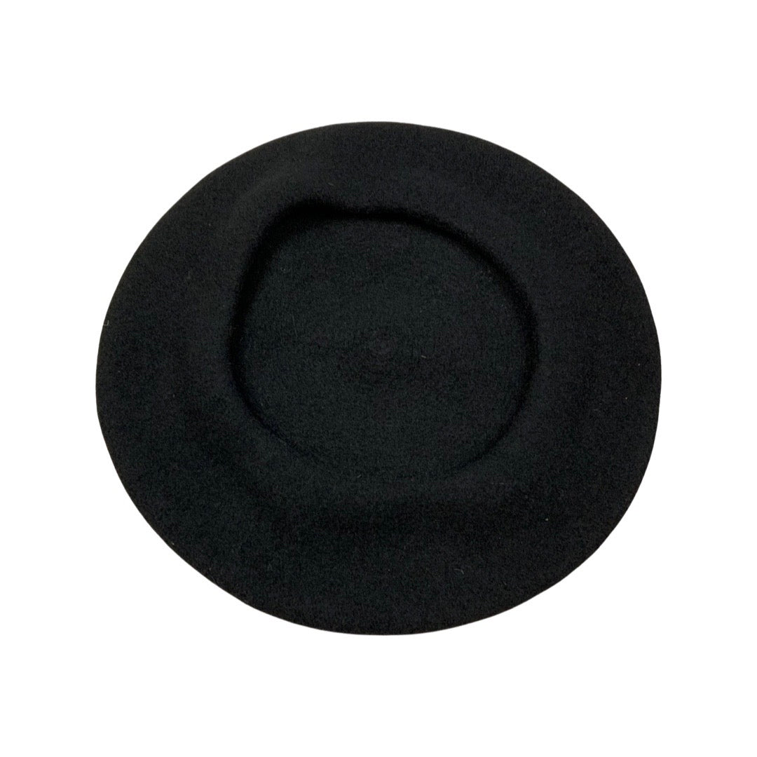 Vintage Black Cream Butterfly Beret