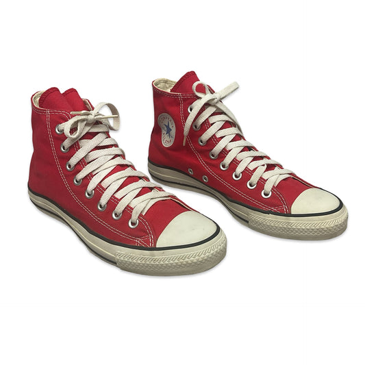 Vintage Red & White High Top Converse UK 7.5