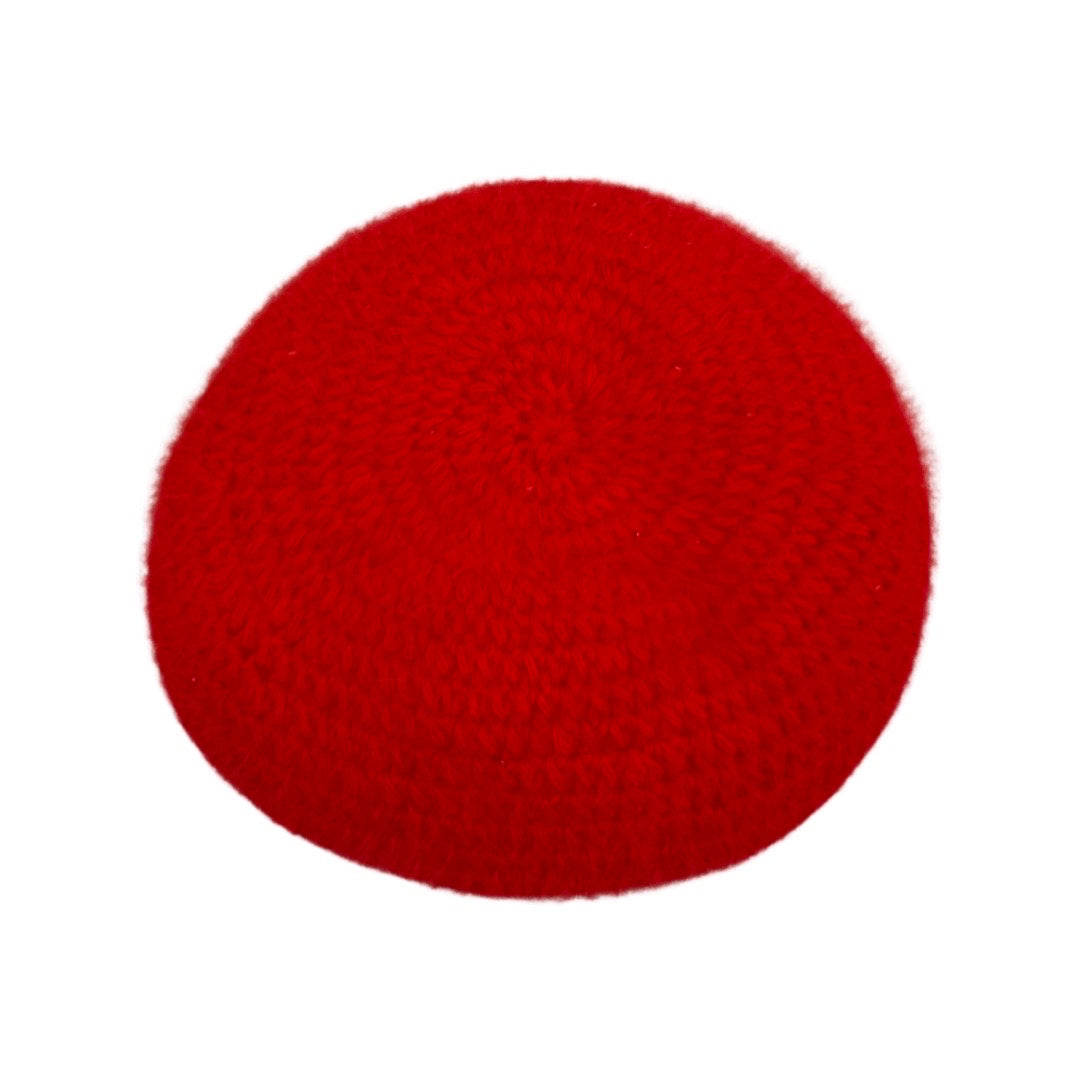 Vintage Red Angora Beret
