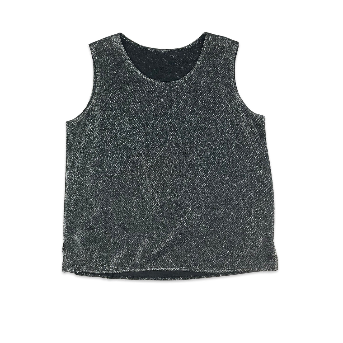 90s Black & Silver Sheer Top 8 10 12