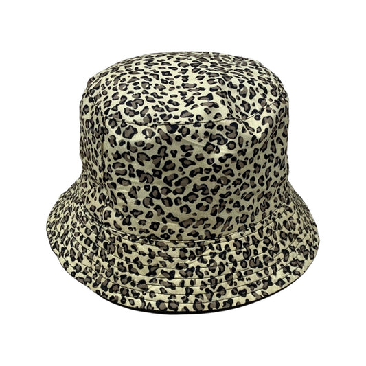 Vintage Reversible Leopard Black Bucket Hat