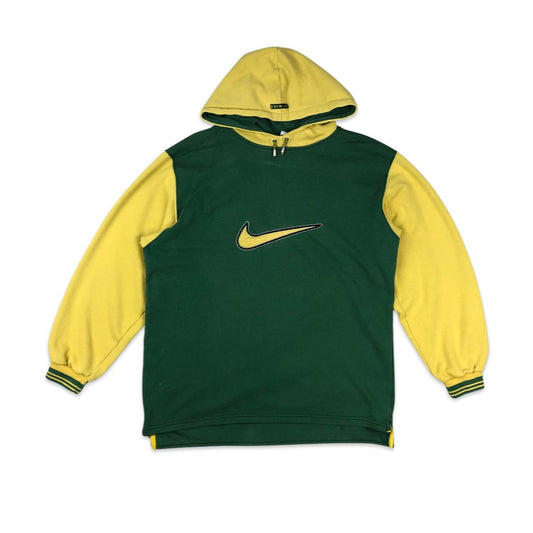 Vintage 90s Nike Green and Yellow Hoodie