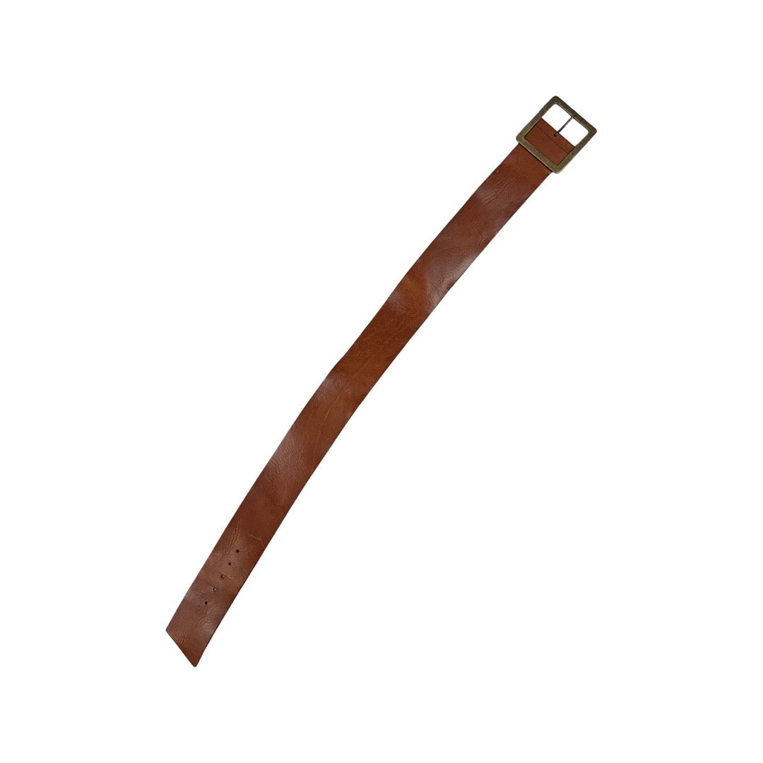 Vintage Tan Leather Oversized Belt