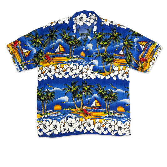 Vintage Beach Theme Print Shirt M L