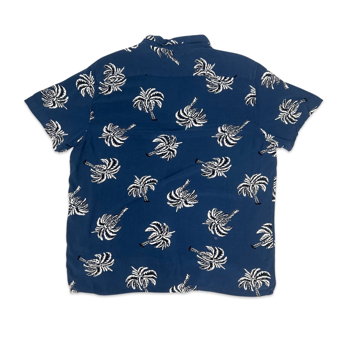 Angelo Litrico Blue Palm Tree Print Shirt L XL