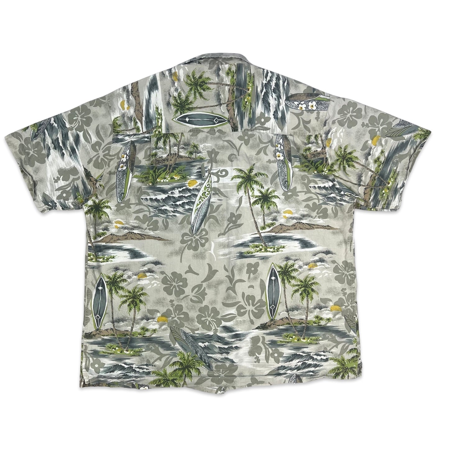 Vintage Y2K Island Theme Print Hawaiian Shirt XL XXL