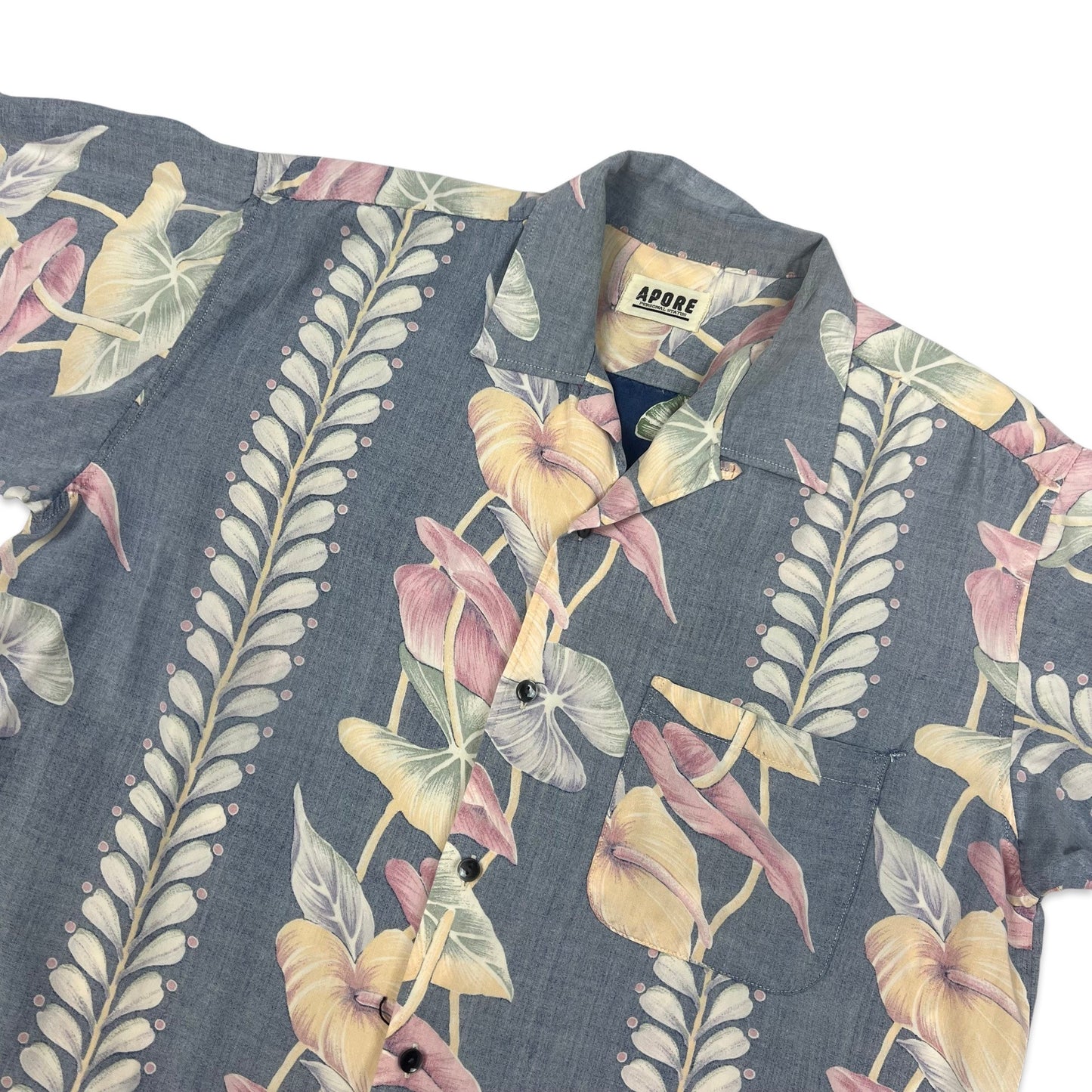 Vintage Floral Print Hawaiian Shirt L XL