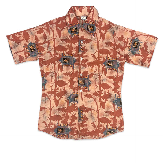 Vintage Pink Hawaiian Shirt XS S