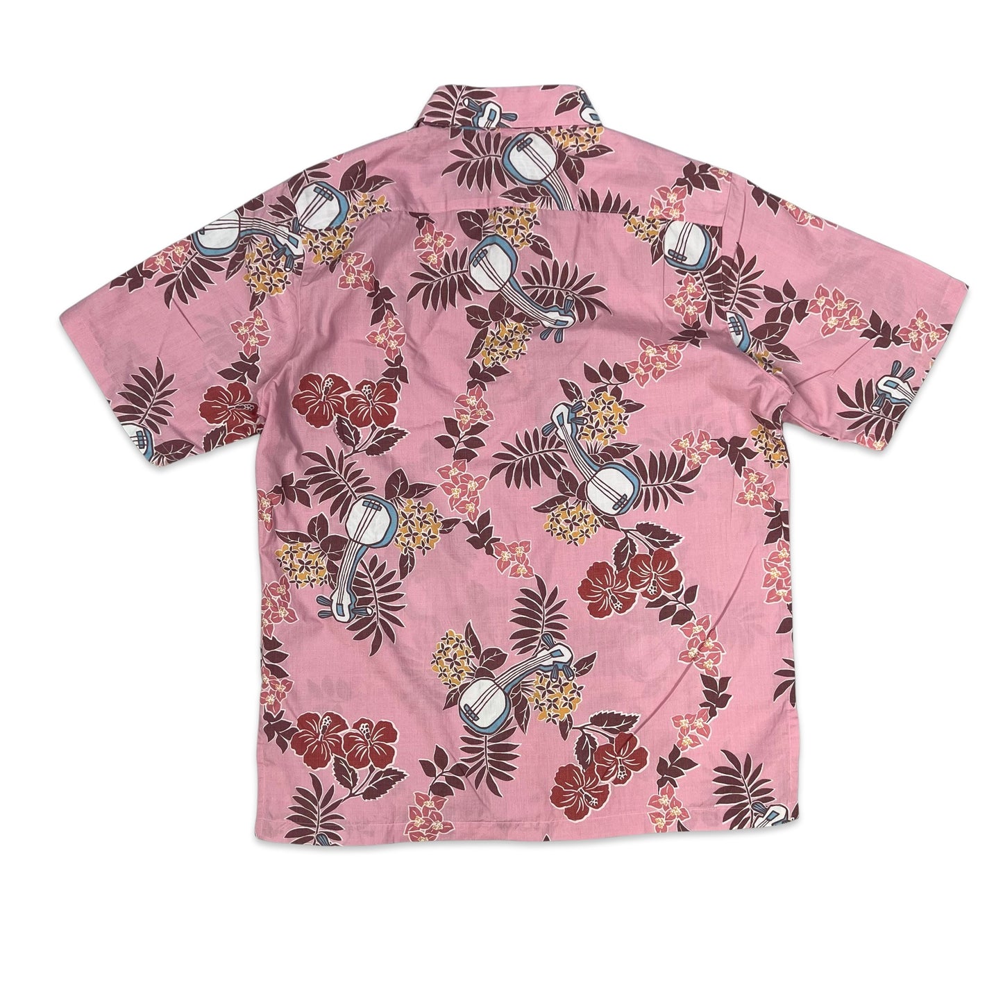 Vintage Pink Floral Print Hawaiian Shirt S M