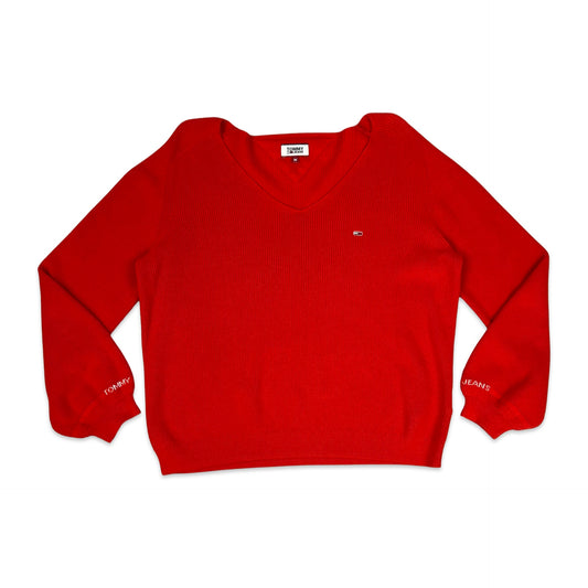Tommy Jeans Red Knit Jumper 14 16